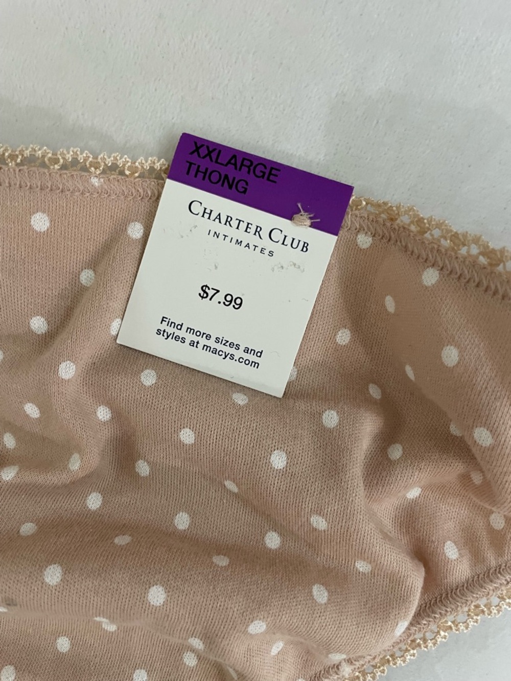 Charter Club & Inc Polka Dot and Lace Thong Set Size XXL New with tags - Picture 3 of 4
